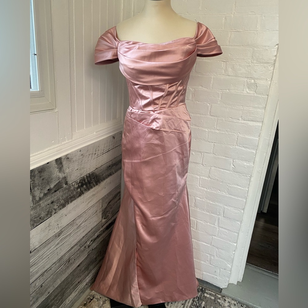 Dusty rose corset style gown